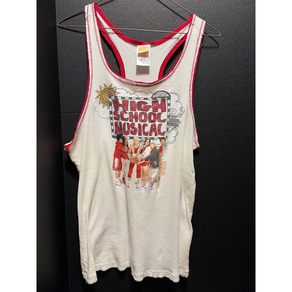 Y2K Disney High School  Musical 2 Cast Graphic Racerback XXL Tank Top White Red